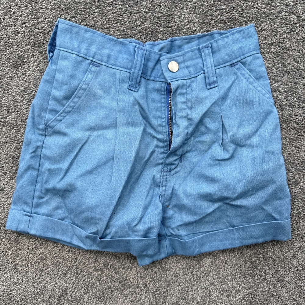 VTG Womens 10 Me Too Shorts Blue y2k 90s High Waisted Cotton Polyester